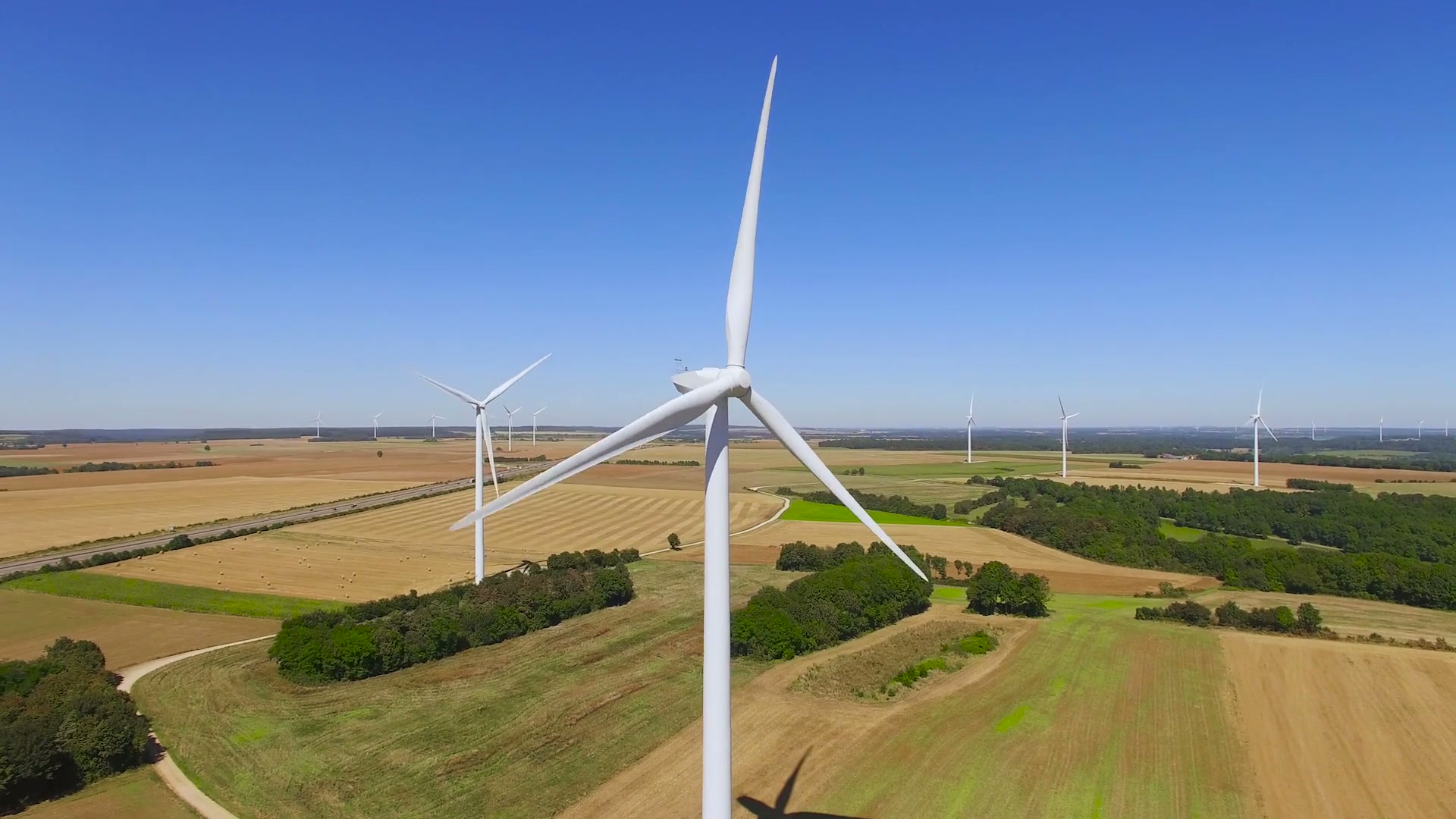 Wind turbines at an offshore renewables site